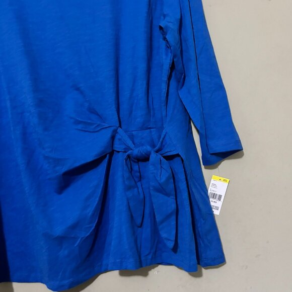 Laura Scott Blue 3/4 Sleeve Tie Front Shirt Top – Size XL NWT - Picture 3 of 5